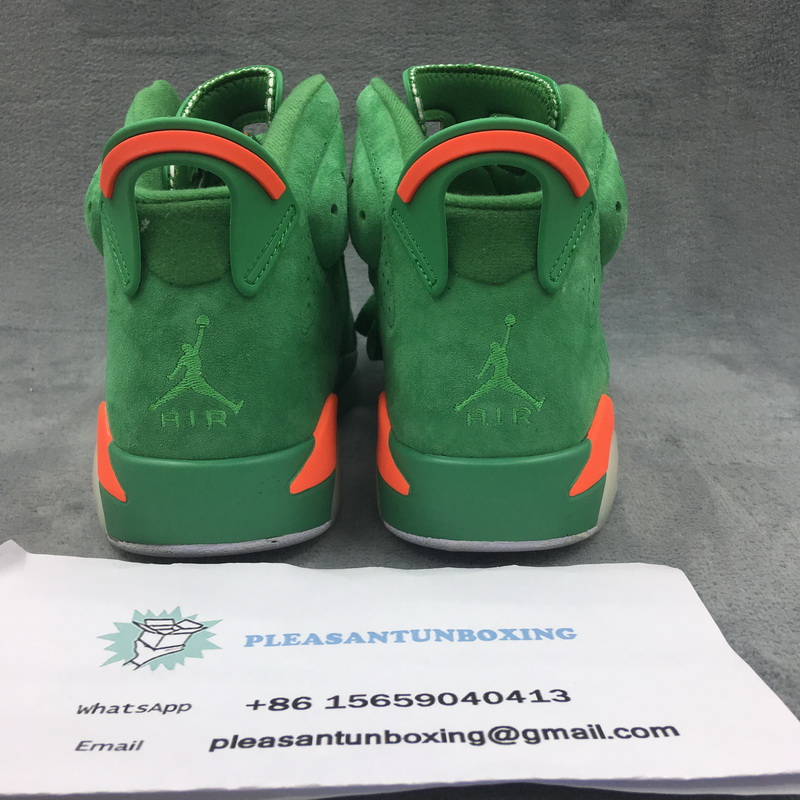 Authentic Air Jordan 6 GreenTeam Orange